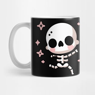 Cute Happy Skeleton Dancing | Kawaii Halloween Design for Skeleton Lovers Mug